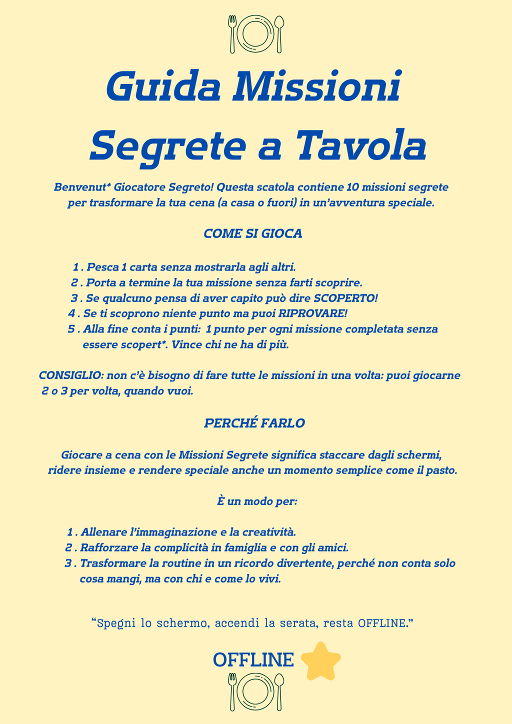 Missioni Segrete a Tavola